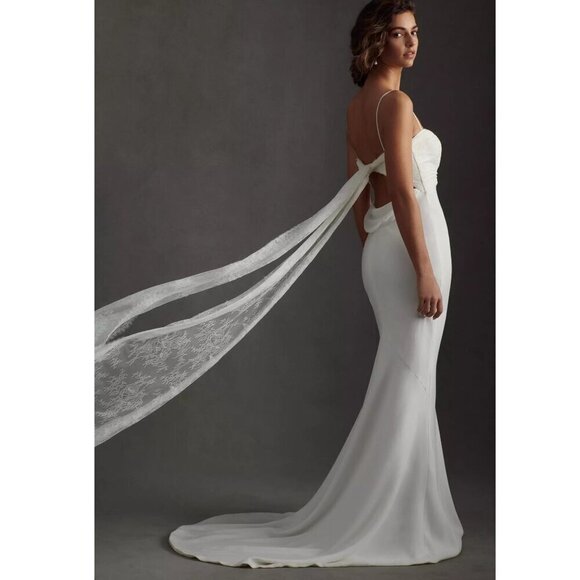 NWT Savannah Miller Emmy Sweetheart Mermaid White Wedding Gown Sz. 14 - Picture 4 of 7